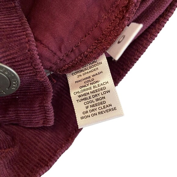 LOFT Made and Love Corduroy Pants Women 24P Modern Straight Burgundy Jeans Slack - Picture 11 of 11